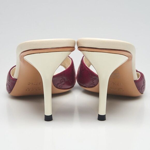 GUCCI Women's Purple Guccissima Leather Open-Toe Horsebit Mules Size 38C - Picture 5 of 14